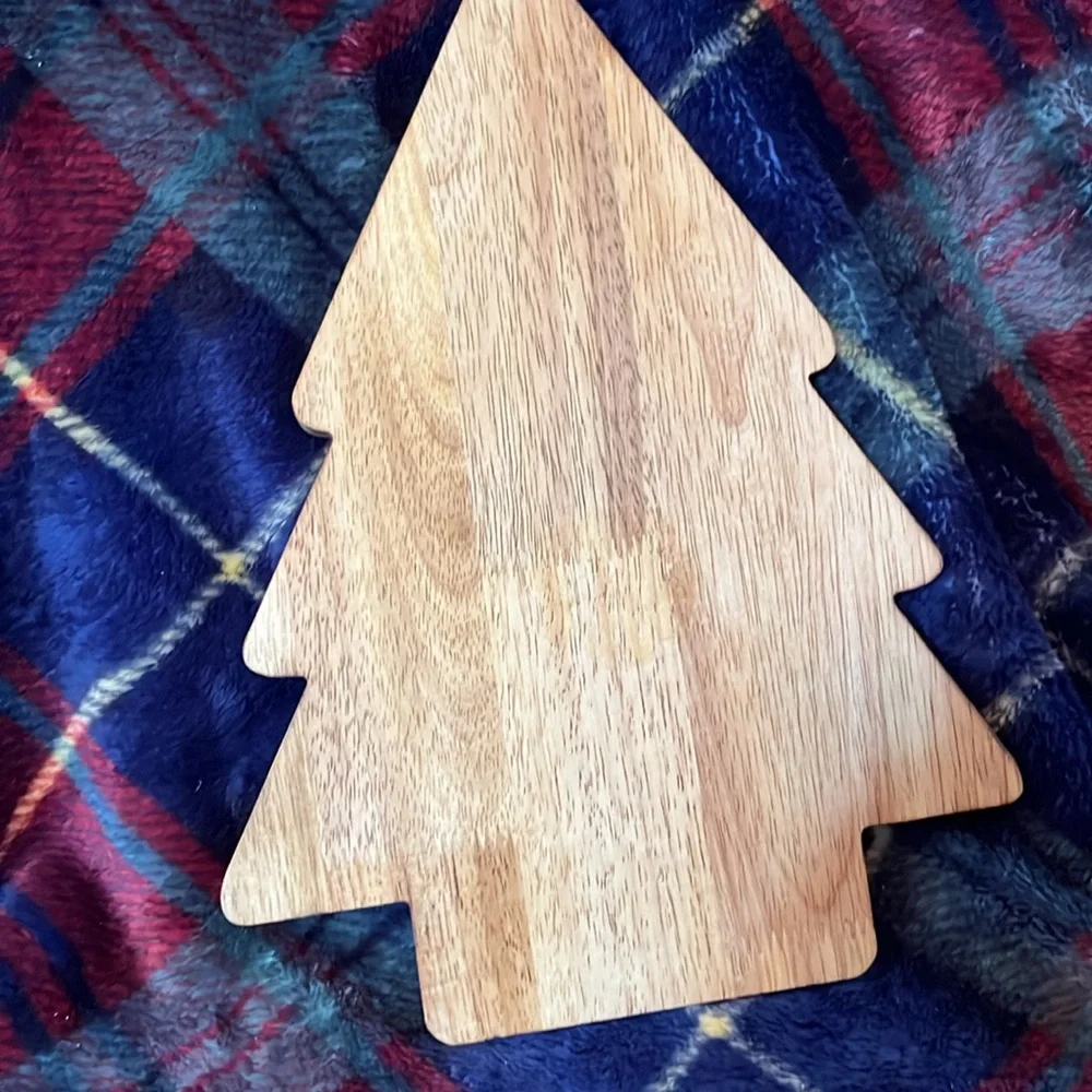 Wooden Christmas Tree Serving Tray